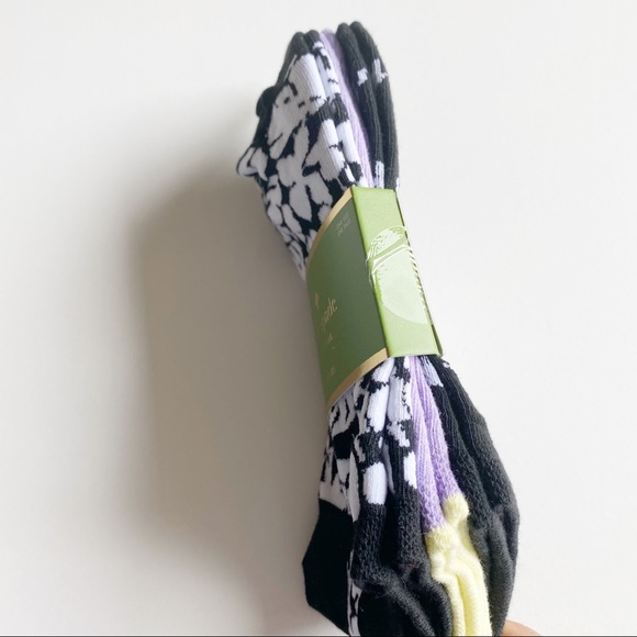 Kate Spade 3 Pair Sock No Show Leaves Elephant - Picture 3 of 5
